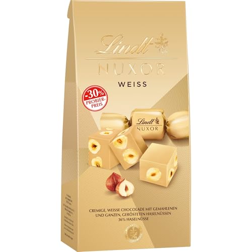 Lindt Schokolade NUXOR Weiss, Promotion | 103g Beutel | Cremige weisse Schokolade mit ganzen, gerösteten Haselnüssen | Pralinen-Geschenk | Schokoladengeschenk Lindt Schokolade NUXOR Weiss, Promotion | 103g Beutel | Cremige weisse Schokolade mit ganzen, gerösteten Haselnüssen | Pralinen-Geschenk | Schokoladengeschenk von Lindt