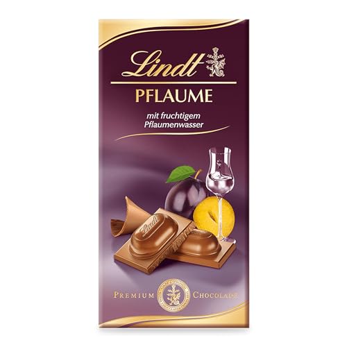 Lindt Schokolade Pflaume | 100 g Tafel | Vollmilch-Schokolade mit fruchtigem Zwetschgenwasser | Schokoladentafel | Schokoladengeschenk von Lindt