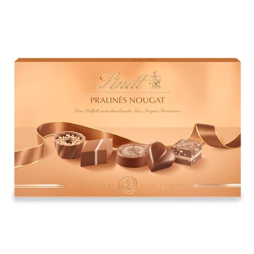 Lindt Schokolade - Pralinen Für Kenner Nougat | 125 g | Pralinés-Schachtel mit 12 feinen, zartschmelzenden Nuss-Nougat Kreationen in 6 Sorten | Pralinengeschenk | Schokoladengeschenk von Lindt