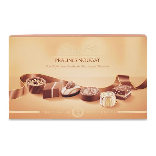 Lindt Schokolade - Pralinen Für Kenner Nougat | 200 g | Pralinés-Schachtel mit 20 feinen, zartschmelzenden Nuss-Nougat Kreationen in 10 Sorten | Pralinengeschenk | Schokoladengeschenk von Lindt