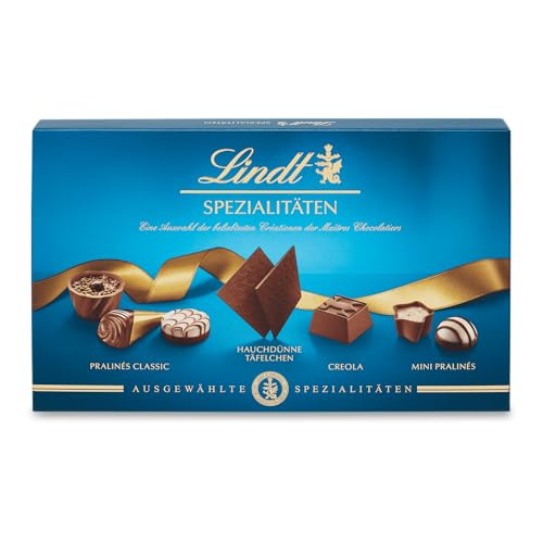 Lindt Schokolade Pralinen Spezialitäten | 125g | Pralinés-Schachtel mit 15 feinsten Pralinen | Kreationen in 12 köstlichen Sorten mit und ohne Alkohol | Pralinengeschenk | Schokoladengeschenk von Lindt