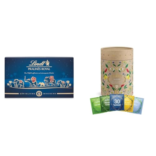 Lindt Schokolade - Royal Pralinen 300gr & Pukka Lieblingstee Geschenkdose 5 Bio Tee-Varianten von Lindt