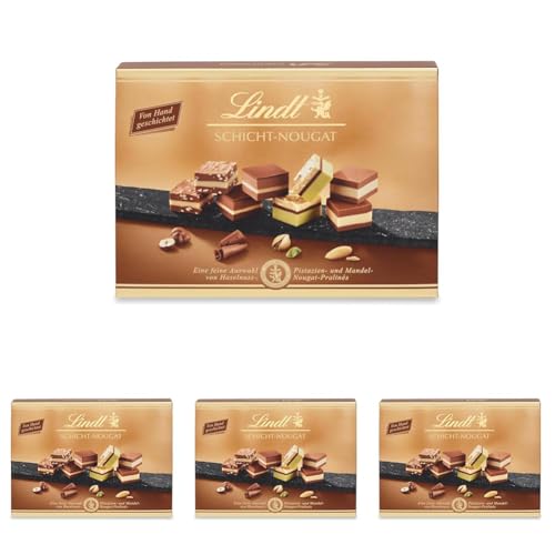 Lindt Schokolade - Schicht Pralinen | 125 g | Pralinés-Schachtel mit 12 von Hand geschichteten Mandel-, Haselnuss- und Pistazien-Nougat Spezialitäten | Pralinengeschenk | Schokoladengeschenk von Lindt