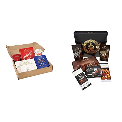 Lindt Schokolade Schokoladen-Geschenke-Set | 477g | 5x feine Lindt Schokolade Schokoladen & Schokolade Zartbitter-Schokoladen-Geschenkbox | 847 g dunkle Schokolade von Lindt