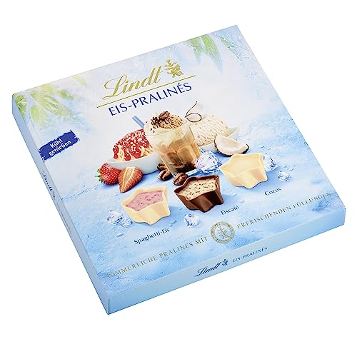 Lindt Schokolade - Sommer Eis-Pralinés | 148 g | Pralinen-Schachtel mit je 15 Pralinen in 3 köstlichen Sorten ohne Alkohol | Pralinengeschenk | Schokoladengeschenk von Lindt