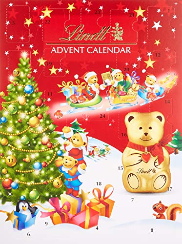 Lindt Schokolade Teddy Adventskalender 2023 | 172 g | 24 süße Überraschungen, zum Teil mit Milchcrème gefüllt | Schokolade für die Weihnachtszeit | Für Kinder | Schokoladen-Geschenk von Lindt