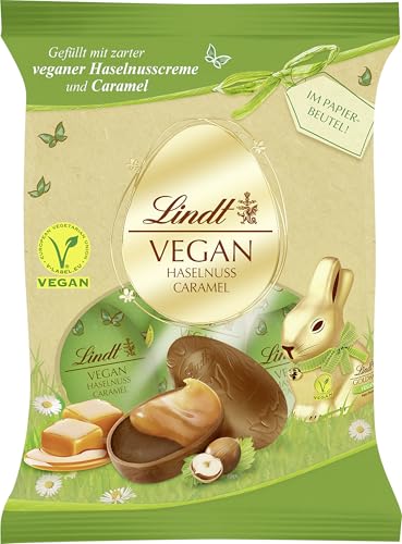 Lindt Schokolade Vegan Haselnuss Eier | 90 g Beutel | Kakaoerzeugnis aus Hafermehl gefüllt mit Haselnuss-Creme | Oster Schokolade | Ostereier | vegane Schokoeier Lindt Schokolade Vegan Haselnuss Eier | 90 g Beutel | Kakaoerzeugnis aus Hafermehl gefüllt mit Haselnuss-Creme | Oster Schokolade | Ostereier | vegane Schokoeier von Lindt