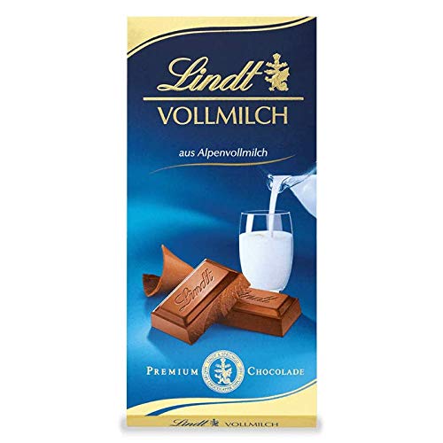 Lindt Vollmilch-Tafel |Schokoladentafel|feinste Alpenvollmilch Chocolade |glutenfrei |100g | Schokoladengeschenk von Lindt