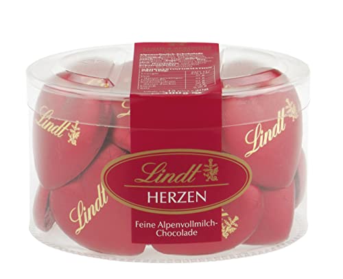 Lindt Schokolade Vollmilch Schokoladenherzen | 300 g | 15 x zartschmelzende Alpenvollmilch Schokolade in Herzform | Schokoladengeschenk von Lindt