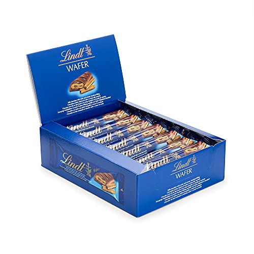 Lindt Schokolade Waffel-Vollmilch Riegel | 18 x 35 g Riegel im Thekendisplay | 630 g | Knusprige Waffelblätter in feiner Vollmilch-Schokolade | Schokoladen Großpackung | Schokoladengeschenk von Lindt