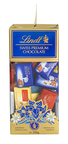 Lindt Schokolade Swiss Napolitains Geschenkbox | Mini-Tafeln | ca. 70 x Mini Schokoladentäfelchen pro Box | 500 g Schokoladengeschenk von Lindt