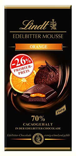 Lindt Schokolade Edelbitter Mousse Orange, Promotion | 13 x 150 g Tafel | Mit 70 % Kakaogehalt und dunkler Mousse au Chocolat und Orange Füllung | Schokoladentafel | Schokoladengeschenk von Lindt
