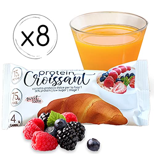 8 eiweißhaltige neutral Croissants Line@diet | zuckerfrei | 50 g Croissant einzeln verpackt | 30% Protein | Phase 1 von Line@Diet