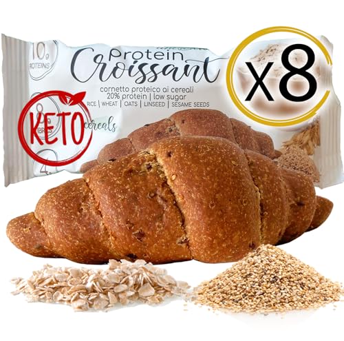 8 eiweißreiche Croissants mit Müsli Line@diet | 50 Gramm Eiweiß | 20% Eiweiß (8 Croissants mit Müsli) von Line@Diet