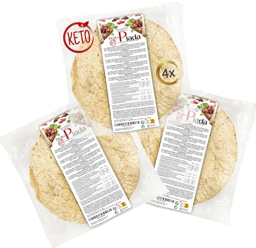 Eiweiß-Piadinas Line@diet | Hoher Proteingehalt | Für Phase 1 | 3 pakete mit 4 Piadinen zu 40 g (12 Piadinen (3er-Pack, 480 g)) von Line@Diet