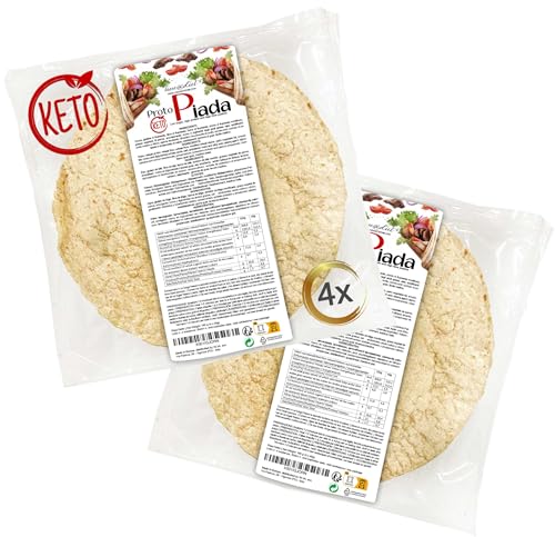 Eiweiß-Piadinas Line@diet | Hoher Proteingehalt | Für Phase 1 | pakete mit 4 Piadinen zu 40 g (8 Piadinen (2 Packungen, 320 g)) von Line@Diet