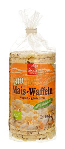 Linea Natura Maiswaffel mit Leinsamen, knusprige Waffeln in Bio Qualität, 150 g von Linea Natura