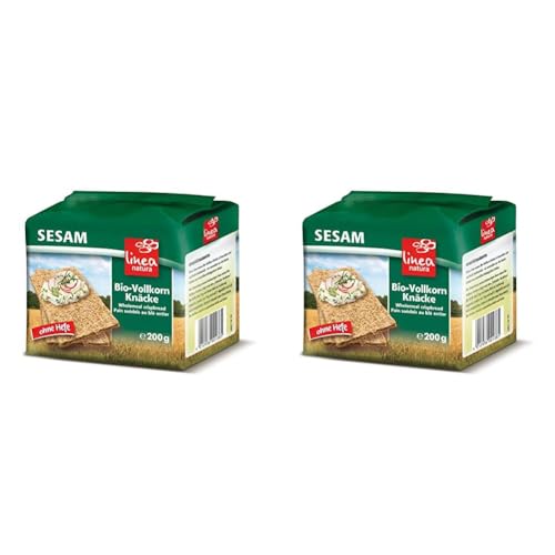 Linea Natura Bio Sesam Vollkorn Knäcke, Knäckebrot, Bio, ohne Hefe gebacken, 200g (Packung mit 2) von Linea Natura