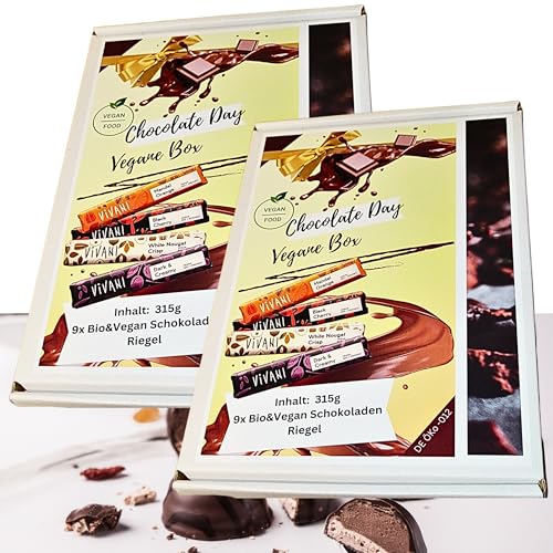 Vivani Schokoladen Box| 18x Vegane Riegel| 18xgemischte Riegel| Vivani| Vegane Schokolade| Gesunde Schokolade (Vegane Box) von Linecase