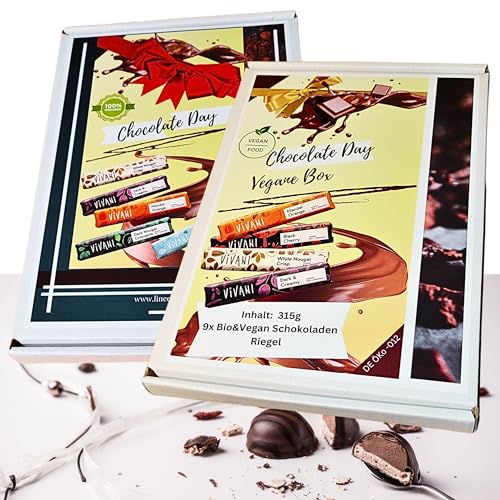 Vivani Schokoladen Box| 9x Vegane Riegel| 9xgemischte Riegel| Vivani| Vegane Schokolade| Gesunde Schokolade (Vegane & Gemischte Box) von Linecase