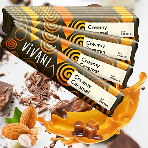 Vivani Schokoladen Box| 9x40g (Creamy Caramel) Vivanie Schokoladen Box| Bio Schokolanden Riegel| Veganer Riegel|Bio&Vegan| Schokoladenriegel| Bio Schokolade| Vegane Schokolade von Linecase