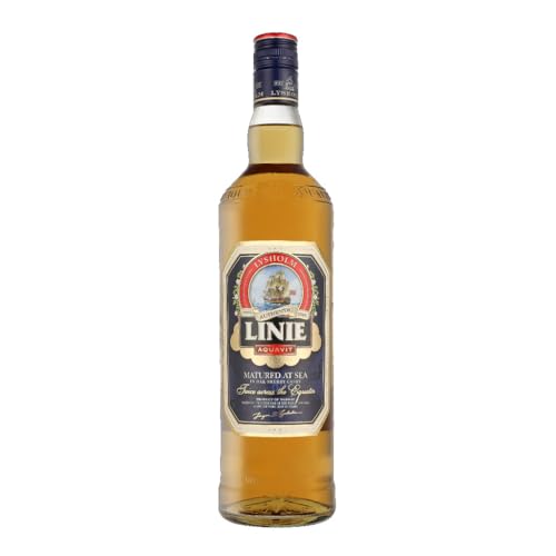 LINIE Aquavit Original - Fassgelagerter Aquavit aus Norwegen - der Klassiker Unter den Premium-Aquaviten | Kümmel Schnaps mit Noten von Vanille, Holz, Sherry und Zitrusfrüchten | Vol. 41,5% (Original, 1l) von Linie Aquavit