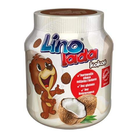Lino Lada Kokos Brotaufstrich Milch + Haselnuss + Kokos 350g Podravka von Lino Lada
