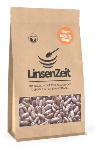 LinsenZeit – Borlotti Bohnen 600g – Wachtelbohnen – Rosecoco Bohnen - Einzigartige Proteinquelle – Vegan, ohne Zusatzstoffe & Premium Qualität von LinsenZeit
