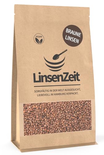 LinsenZeit – Braune Linsen 600g – Beluga Linsen – Laird-Linsen - Großartige Proteinquelle - Vegan & ohne Zusatzstoffe & Premium Qualität von LinsenZeit