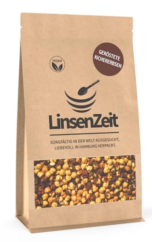 LinsenZeit – Geröstete Kichererbsen 400g mit Schale – Gesunder Snack – Chana Chick peas roasted - Großartige Proteinquelle - Vegan & ohne Zusatzstoffe & Premium Qualität von LinsenZeit