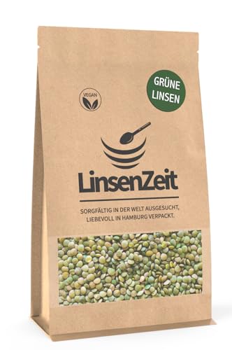 LinsenZeit – Grüne Linsen 600g – Berglinsen – Puy-Linsen – Laird-Linsen - Großartige Proteinquelle - Vegan & ohne Zusatzstoffe & Premium Qualität von LinsenZeit
