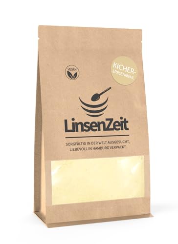 LinsenZeit - Kichererbsenmehl 600g - Vegan, ohne Zusatzstoffe & Premium Qualität Weizenmehl Alternative Reich an Proteinen von LinsenZeit