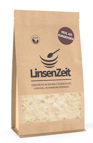LinsenZeit – Mungbohnenmehl 600g – Mehl aus Mungbohnen - Naturbelassen - Großartige Proteinquelle - Vegan & ohne Zusatzstoffe & Premium Qualität von LinsenZeit