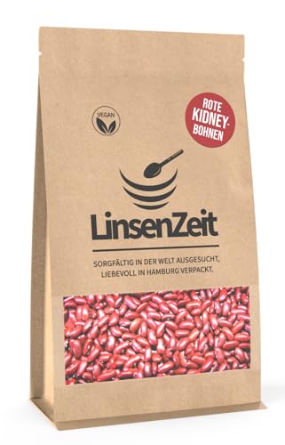 LinsenZeit - Rote Kidneybohnen 600g - Naturbelassen - Großartige Proteinquelle - Vegan & ohne Zusatzstoffe & Premium Qualität von LinsenZeit