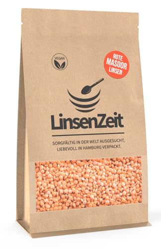 LinsenZeit - Rote Masoor Linsen 600g - Großartige Proteinquelle - Rote Linsen - Vegan, ohne Zusatzstoffe & Premium Qualität LinsenZeit - Rote Masoor Linsen 600g - Großartige Proteinquelle - Rote Linsen - Vegan, ohne Zusatzstoffe & Premium Qualität von LinsenZeit