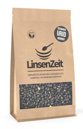 LinsenZeit - Schwarze Urid Bohnen 600g - Urad Bohnen - Einzigartige Proteinquelle – Vegan, ohne Zusatzstoffe & Premium Qualität von LinsenZeit