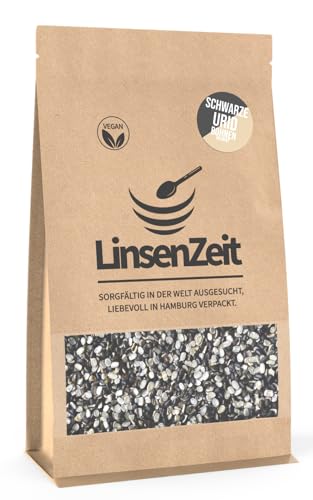 LinsenZeit - Schwarze Urid Bohnen halbiert 600g - Urid Dal Chilka – Urad Dal - Einzigartige Proteinquelle – Vegan, ohne Zusatzstoffe & Premium Qualität von LinsenZeit