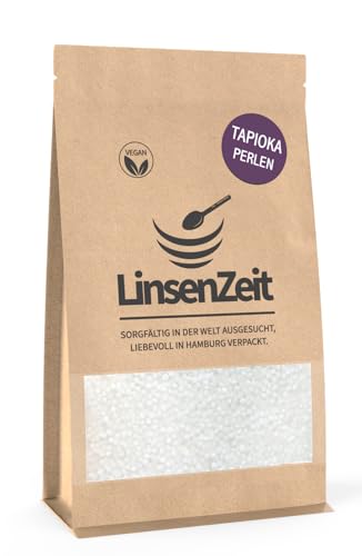 LinsenZeit - Tapioka Perlen 600g – Tapioca – Stärkeperlen aus Maniokwurzel – Cassava-Perlen - Boba – Vegan - Weizenersatz - Sago - Sabudana - Ohne Zusatzstoffe - Premium Qualität von LinsenZeit