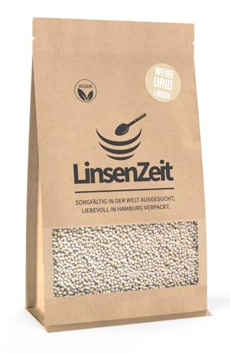 LinsenZeit - Weiße Urid Linsen 600g - Urad Dal - Großartige Proteinquelle - Maash Dal – Vegan, ohne Zusatzstoffe & Premium Qualität von LinsenZeit