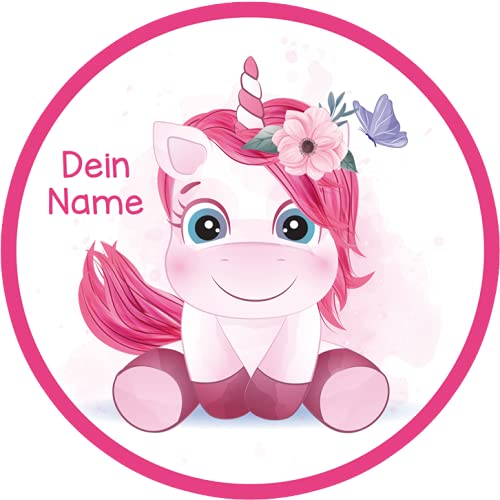 Tortenaufleger Einhorn13 mit Wunschname / 20 cm Ø Tortenaufleger Einhorn13 mit Wunschname / 20 cm Ø von Lion-Decor GmbH