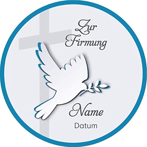 Tortenaufleger Firmung5 mit Name und Datum / mehr Farben zur Auswahl / 20 cm Ø (blau) Tortenaufleger Firmung5 mit Name und Datum / mehr Farben zur Auswahl / 20 cm Ø (blau) von Lion-Decor GmbH