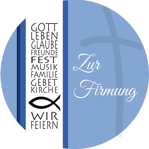 Tortenaufleger Firmung7 / mehr Farben zur Auswahl / 20 cm Ø (blau) von Lion-Decor GmbH