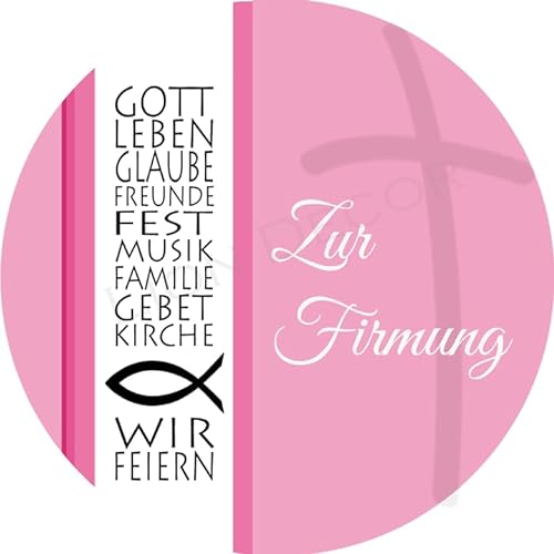 Tortenaufleger Firmung7 / mehr Farben zur Auswahl / 20 cm Ø (rosa) von Lion-Decor GmbH