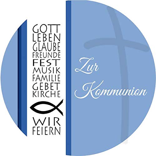 Tortenaufleger Kommunion2 / 20 cm Ø (blau) Tortenaufleger Kommunion2 / 20 cm Ø (blau) von Lion-Decor GmbH