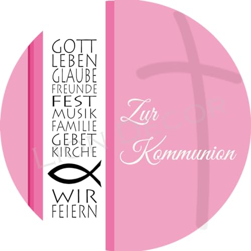 Tortenaufleger Kommunion2 / 20 cm Ø (rosa) Tortenaufleger Kommunion2 / 20 cm Ø (rosa) von Lion-Decor GmbH
