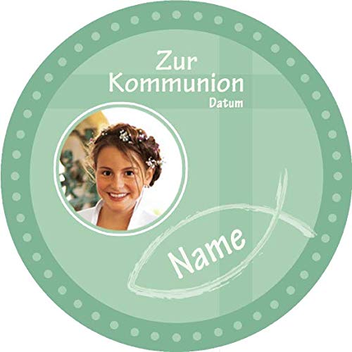 Tortenaufleger Kommunion5 grün / 20 cm Ø Tortenaufleger Kommunion5 grün / 20 cm Ø von Lion-Decor GmbH