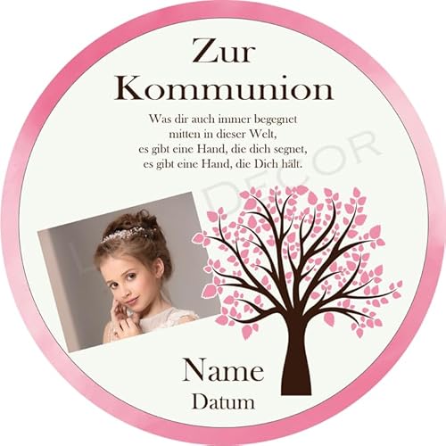 Tortenaufleger Kommunion9 / mehr Farben zur Auswahl / 20 cm Ø (rosa) Tortenaufleger Kommunion9 / mehr Farben zur Auswahl / 20 cm Ø (rosa) von Lion-Decor GmbH