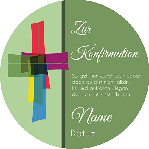 Tortenaufleger Konfirmation2 grün / 20 cm Ø von Lion-Decor GmbH