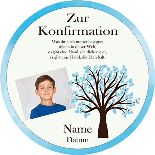 Tortenaufleger Konfirmation6 / mehr Farben zur Auswahl / 20 cm Ø (blau) von Lion-Decor GmbH