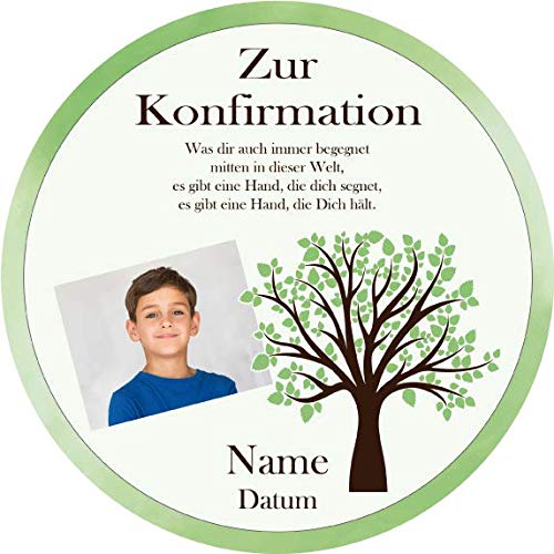 Tortenaufleger Konfirmation6 / mehr Farben zur Auswahl / 20 cm Ø (grün) von Lion-Decor GmbH